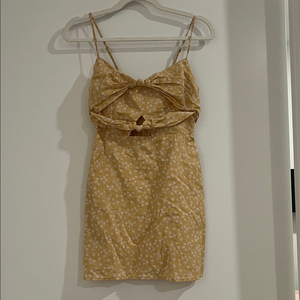 Abercrombie & Fitch Mustard Floral Backless Dress